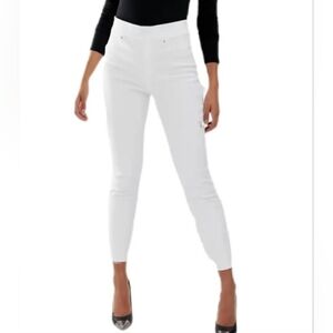 SPANX Jean-ish White Distressed Cropped Skinny Ankle Jeans - Size Small